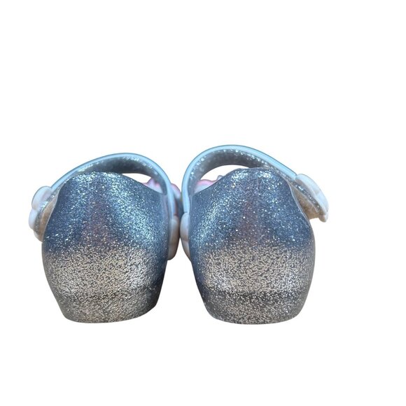 Mini Melissa Girl's Silver Unicorn Flat Mary Jane Shoes Size US 8 - Picture 4 of 8